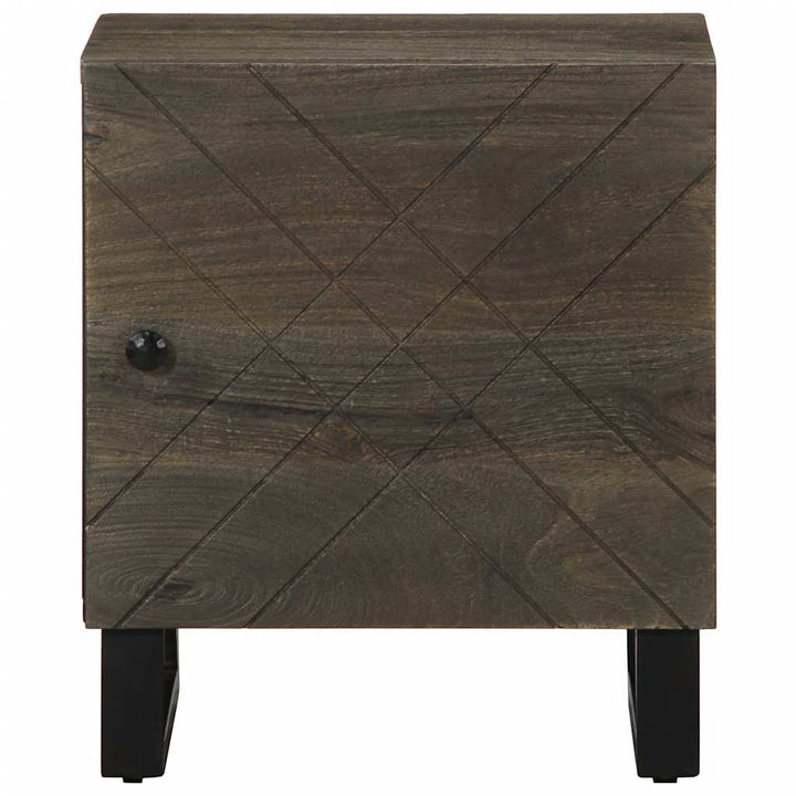 Noptiere, 2 Buc., Negru, 40X33X46 Cm, Lemn Masiv De Mango