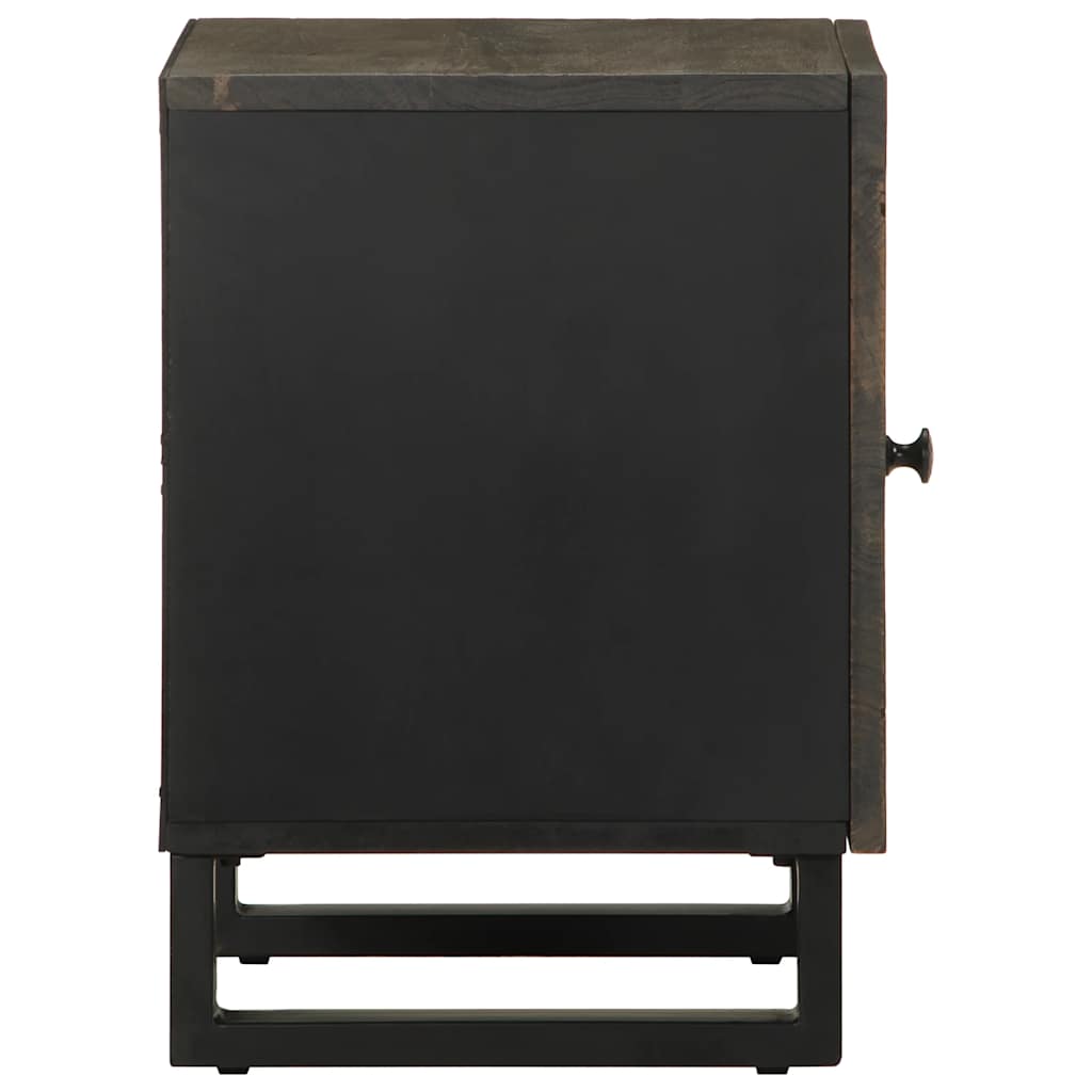 Noptiere, 2 Buc., Negru, 40X33X46 Cm, Lemn Masiv De Mango