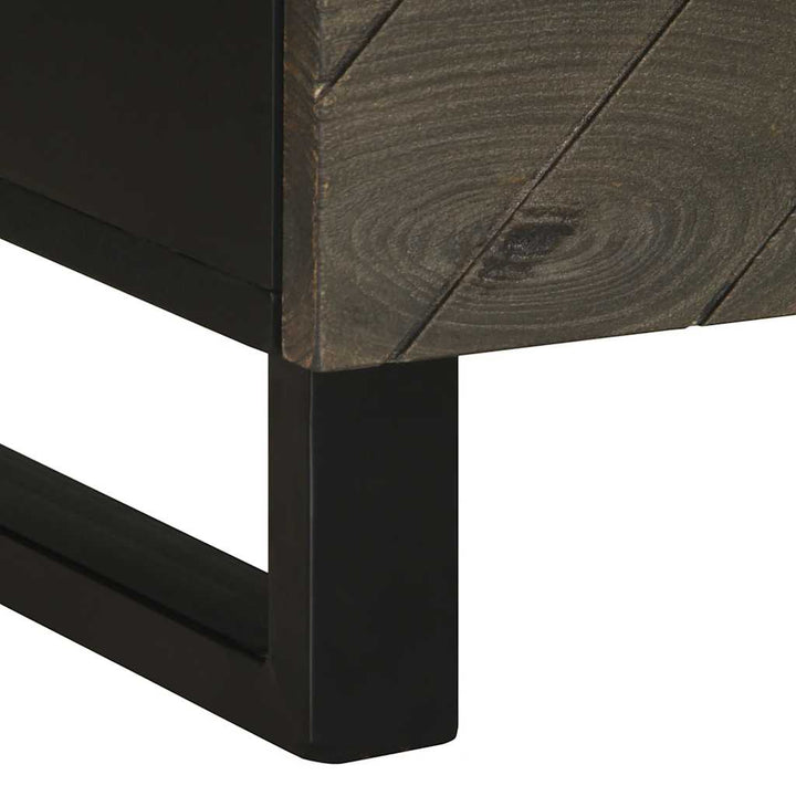 Noptiere, 2 Buc., Negru, 40X33X46 Cm, Lemn Masiv De Mango