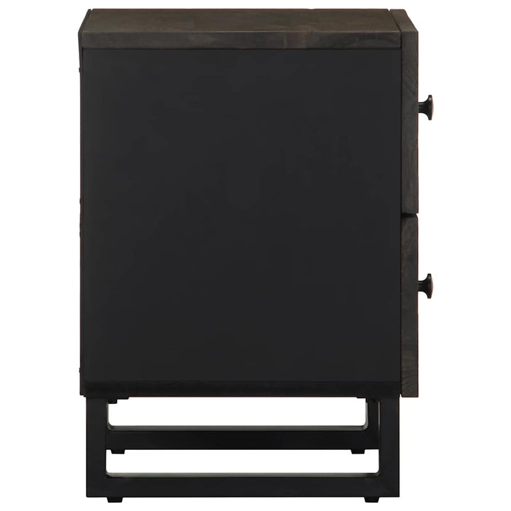 Noptiere, 2 Buc., Negru, 40X33X46 Cm, Lemn Masiv De Mango