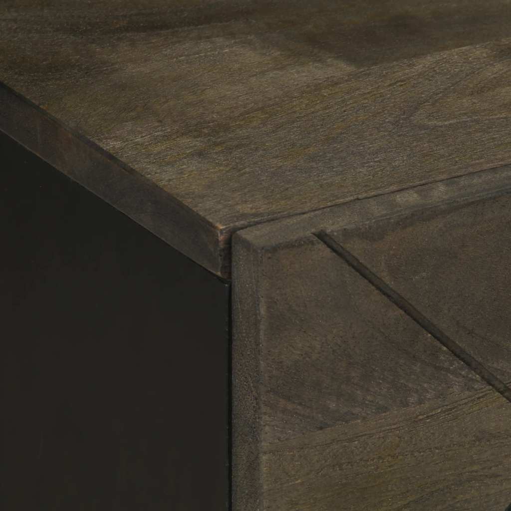 Noptiere, 2 Buc., Negru, 40X33X46 Cm, Lemn Masiv De Mango