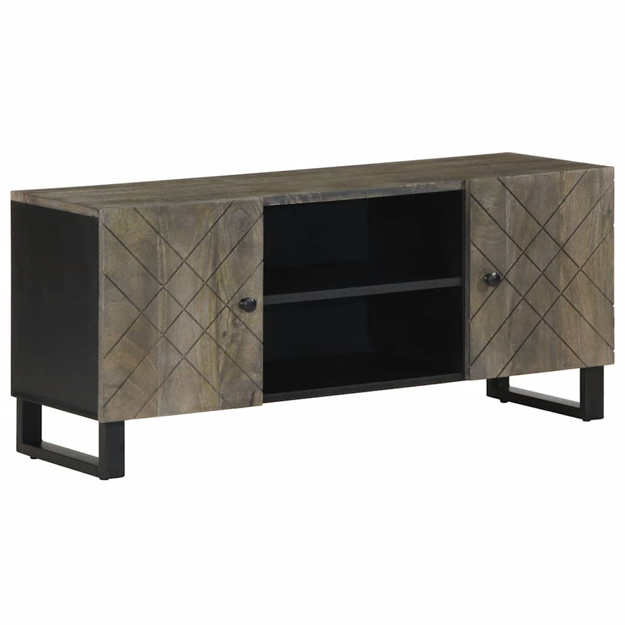 Comodă Tv, Negru, 105X33X46 Cm, Lemn Masiv De Mango