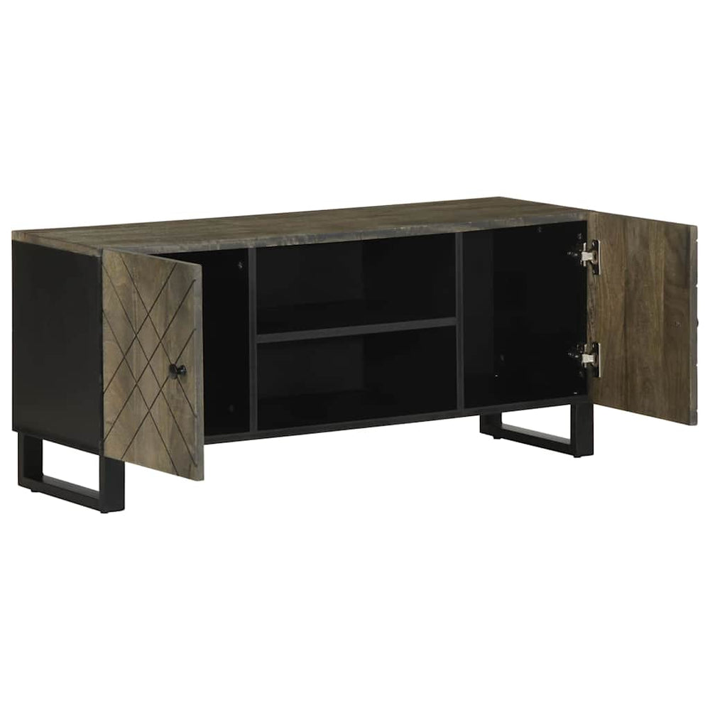 Comodă Tv, Negru, 105X33X46 Cm, Lemn Masiv De Mango