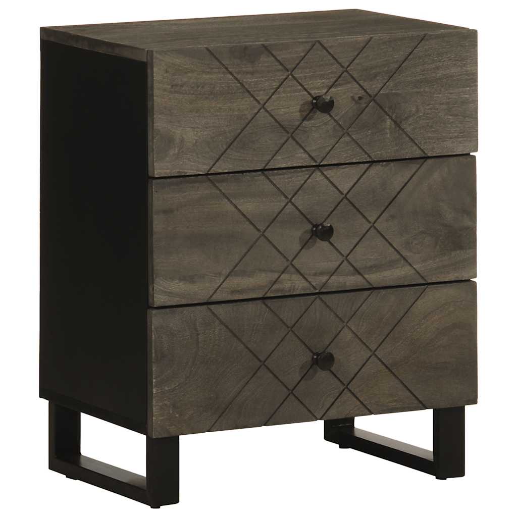 Noptiera Neagra 50X33X62 Cm Lemn Masiv De Mango
