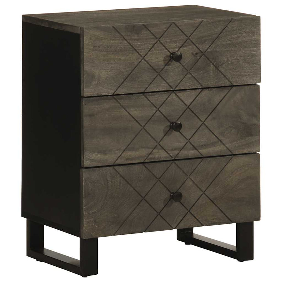 Noptiera Neagra 50X33X62 Cm Lemn Masiv De Mango