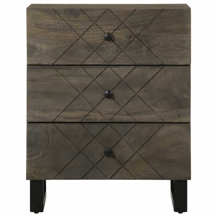 Noptiera Neagra 50X33X62 Cm Lemn Masiv De Mango