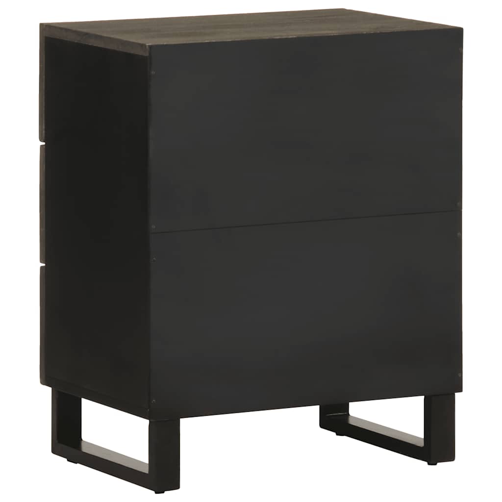 Noptiera Neagra 50X33X62 Cm Lemn Masiv De Mango