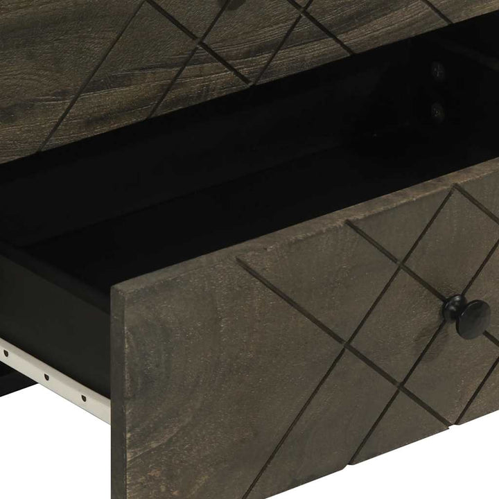 Noptiera Neagra 50X33X62 Cm Lemn Masiv De Mango