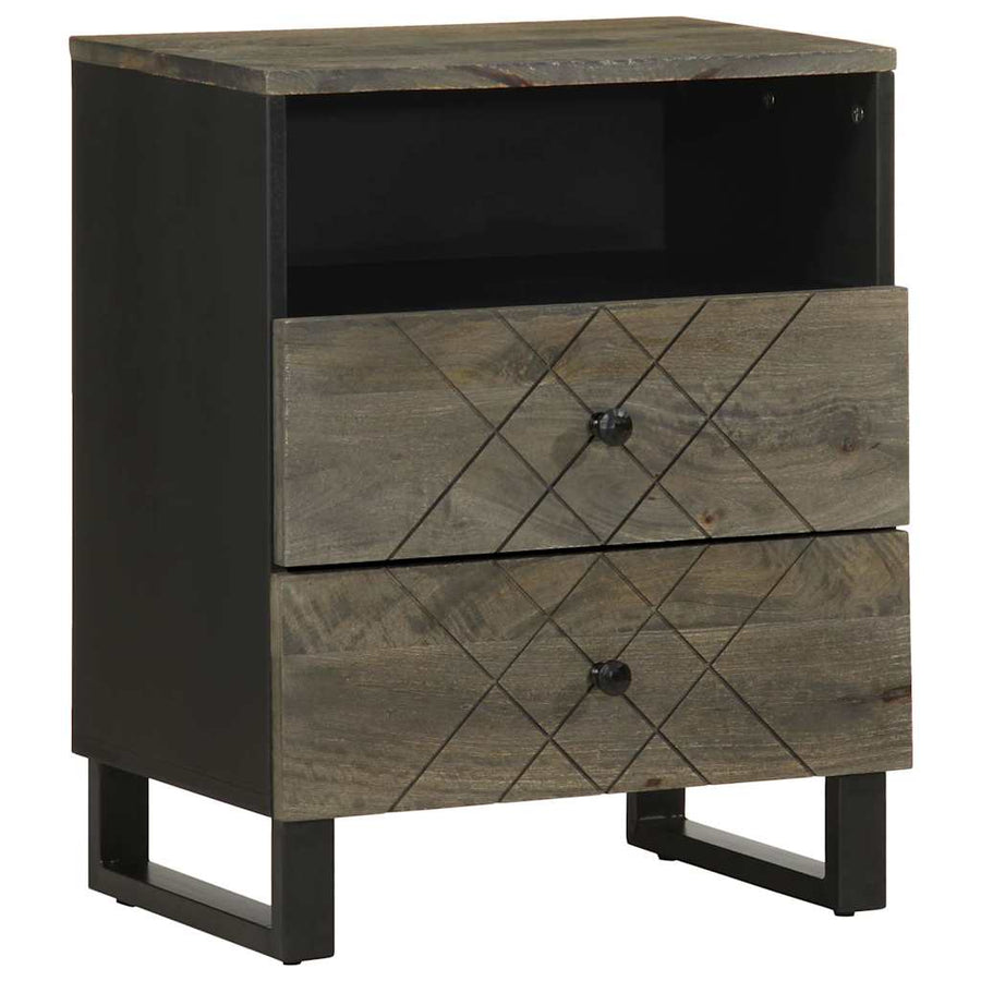 Noptiera Neagra 50X33X62 Cm Lemn Masiv De Mango