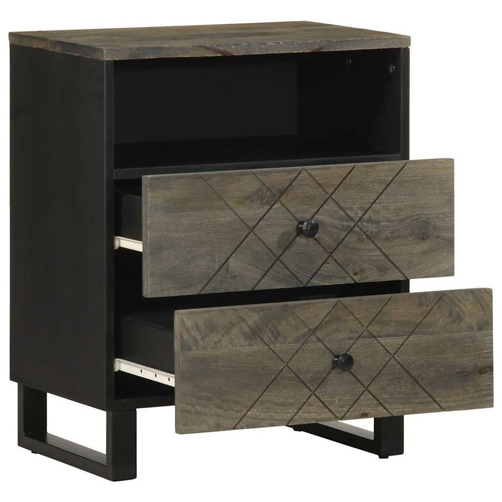 Noptiera Neagra 50X33X62 Cm Lemn Masiv De Mango