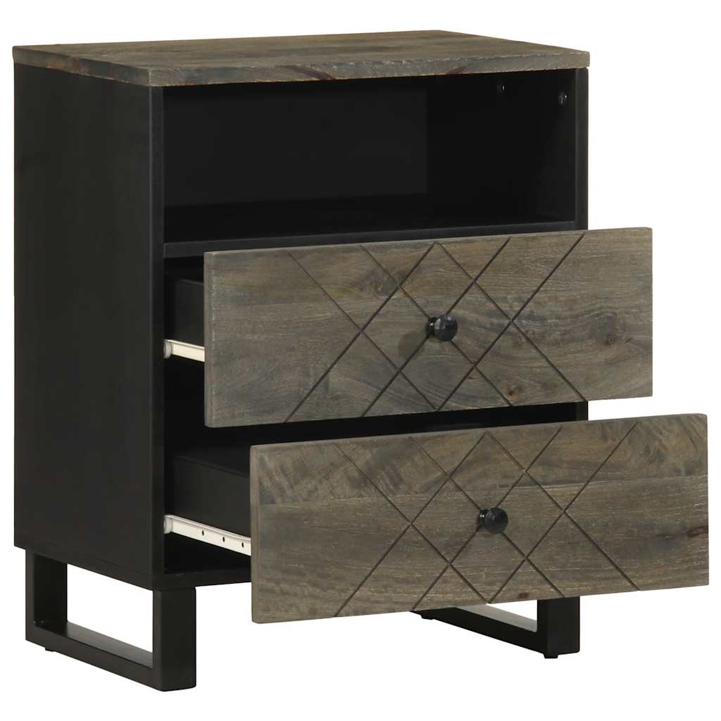 Noptiera Neagra 50X33X62 Cm Lemn Masiv De Mango