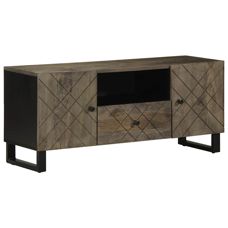 Comodă Tv, Negru, 105X33X46 Cm, Lemn Masiv De Mango