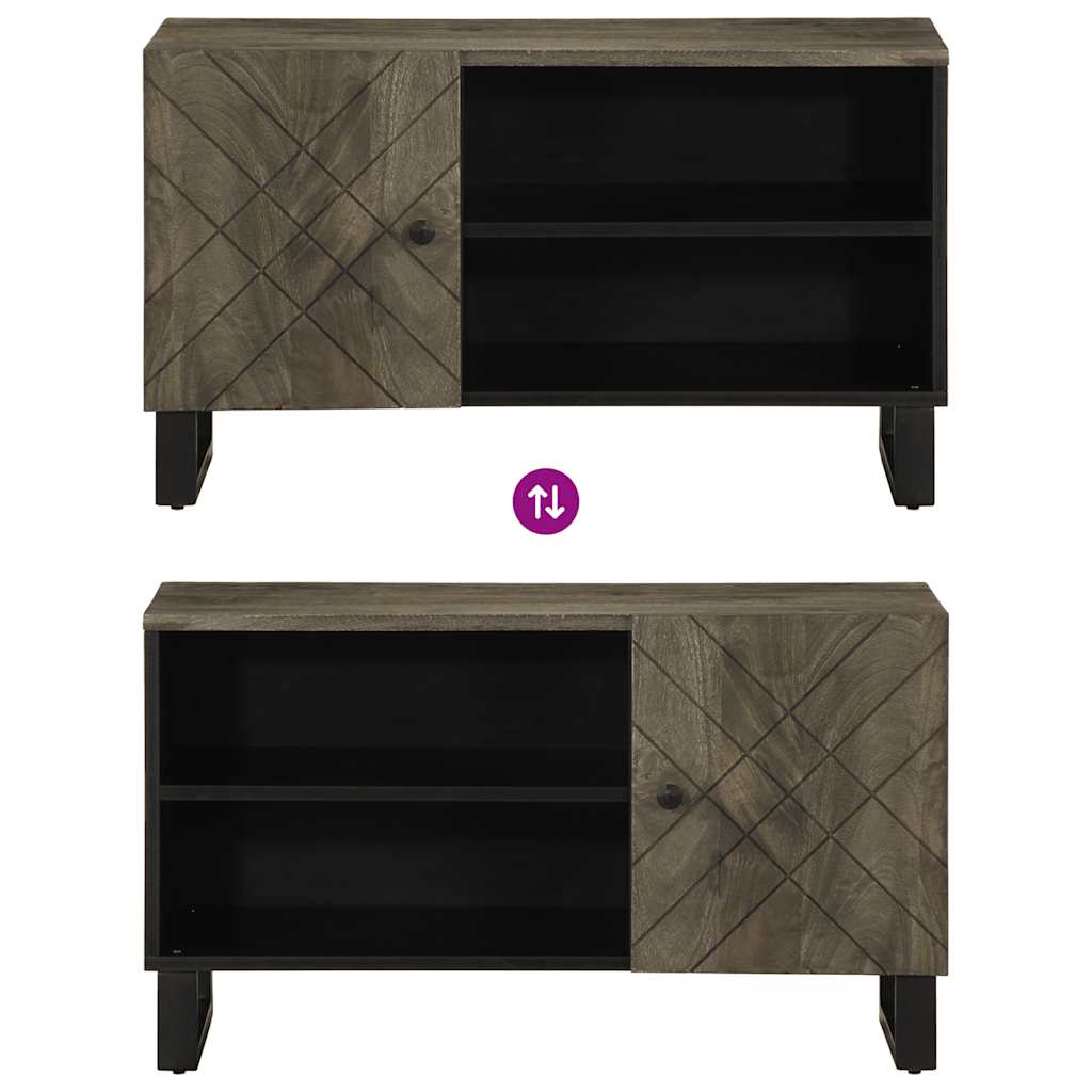 Dulap Tv, Negru, 80X33X46 Cm, Lemn Masiv De Mango