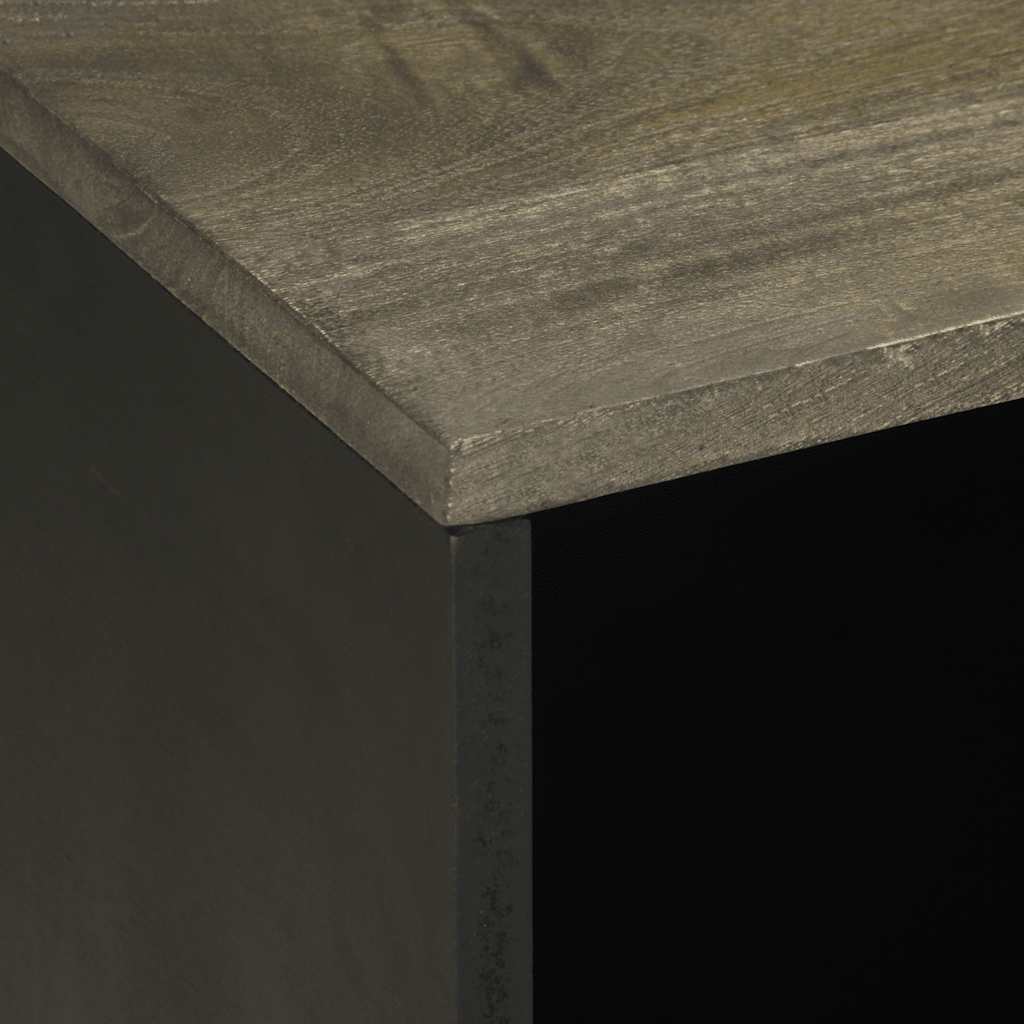 Dulap Tv, Negru, 80X33X46 Cm, Lemn Masiv De Mango