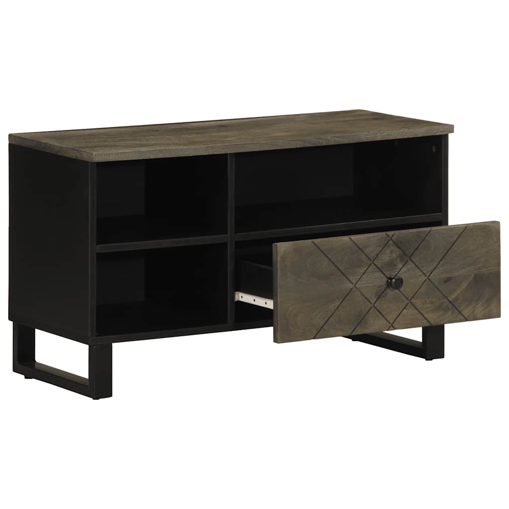 Dulap Tv, Negru, 80X33X46 Cm, Lemn Masiv De Mango