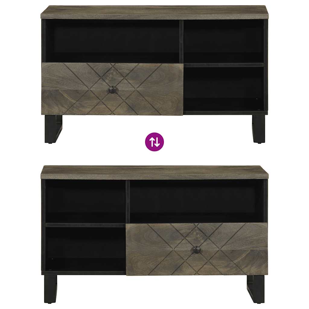 Dulap Tv, Negru, 80X33X46 Cm, Lemn Masiv De Mango