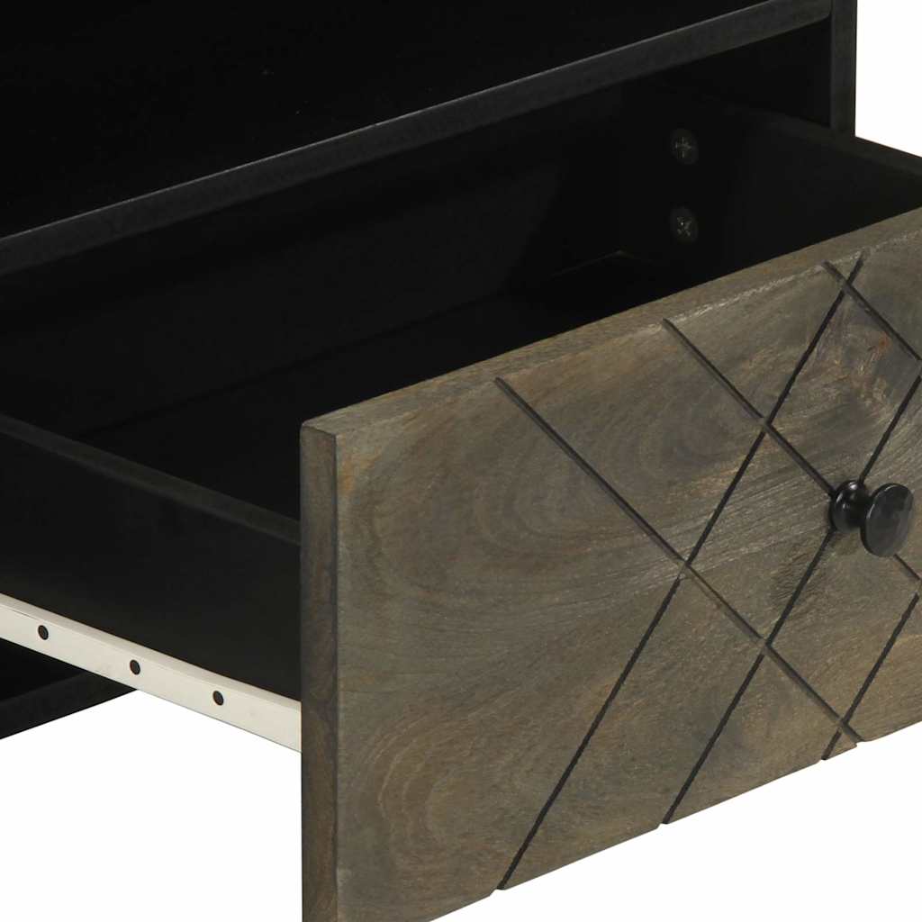 Dulap Tv, Negru, 80X33X46 Cm, Lemn Masiv De Mango