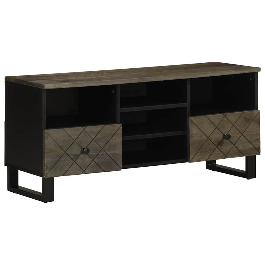 Comodă Tv, Negru, 100X33X46 Cm, Lemn Masiv De Mango