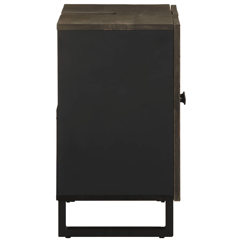 Dulap Pentru Chiuvetă Negru 62X33X58 Cm Lemn Masiv De Mango