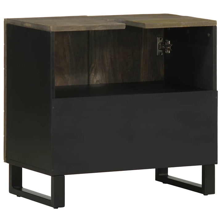 Dulap Pentru Chiuvetă Negru 62X33X58 Cm Lemn Masiv De Mango