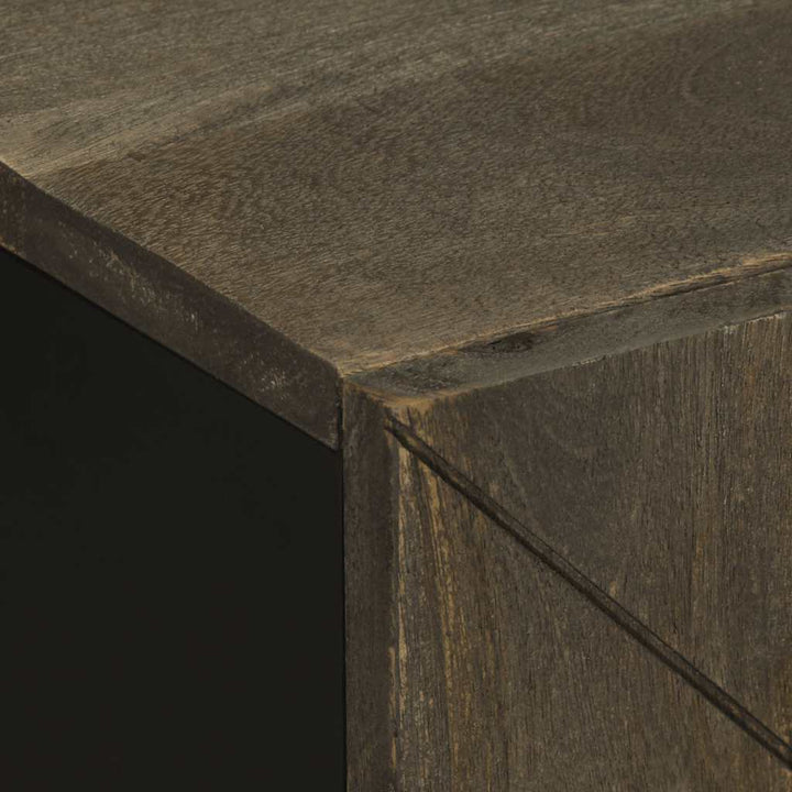 Dulap Pentru Chiuvetă Negru 62X33X58 Cm Lemn Masiv De Mango