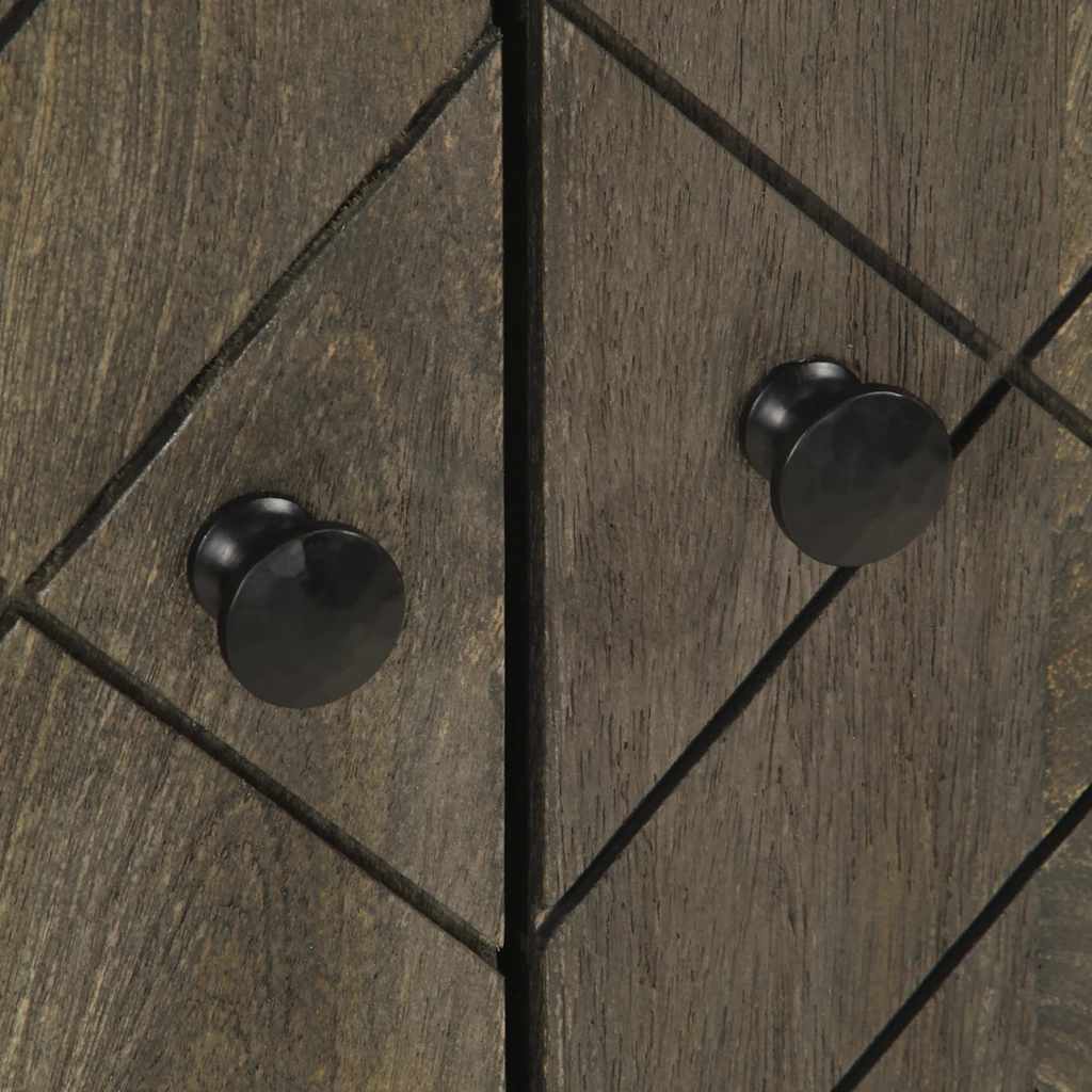 Dulap Pentru Chiuvetă Negru 62X33X58 Cm Lemn Masiv De Mango