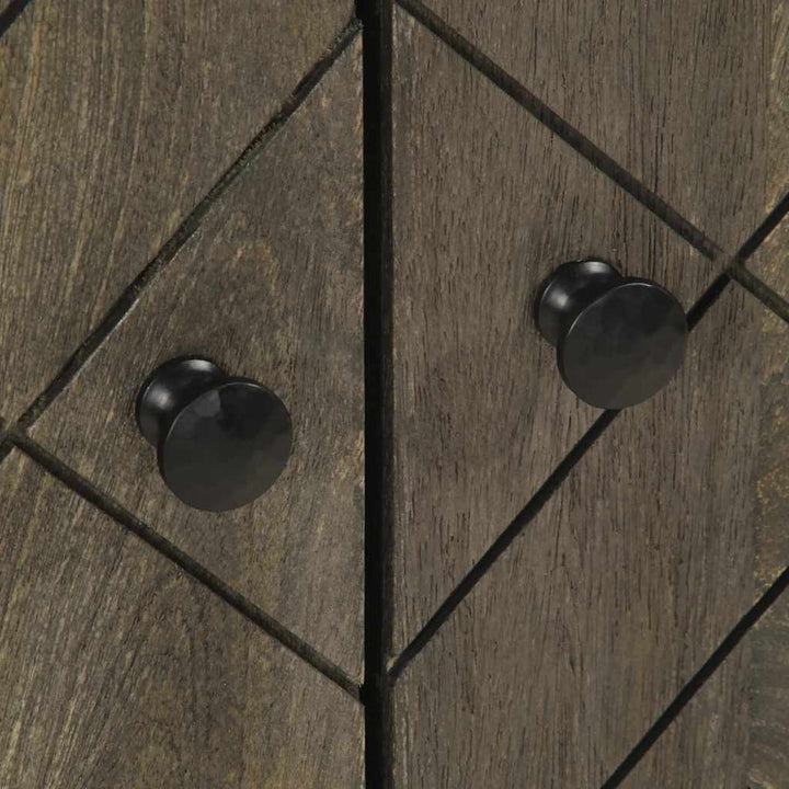 Dulap Pentru Chiuvetă Negru 62X33X58 Cm Lemn Masiv De Mango