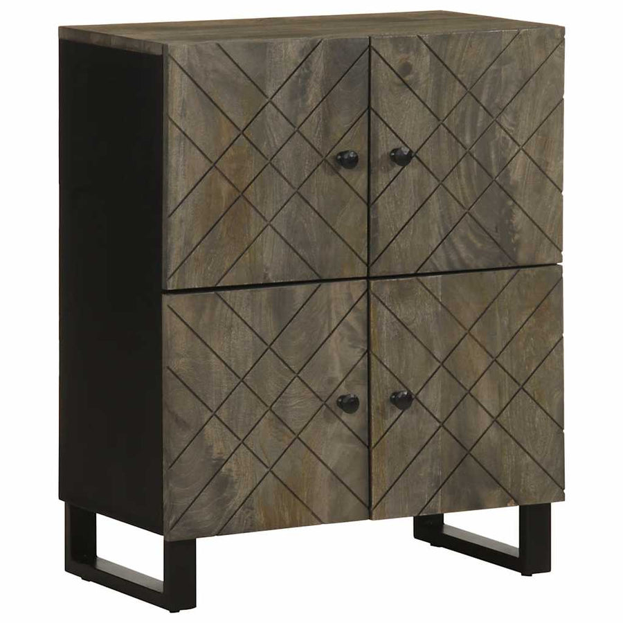 Bufetă Neagră 60X33X75 Cm Lemn Masiv De Mango