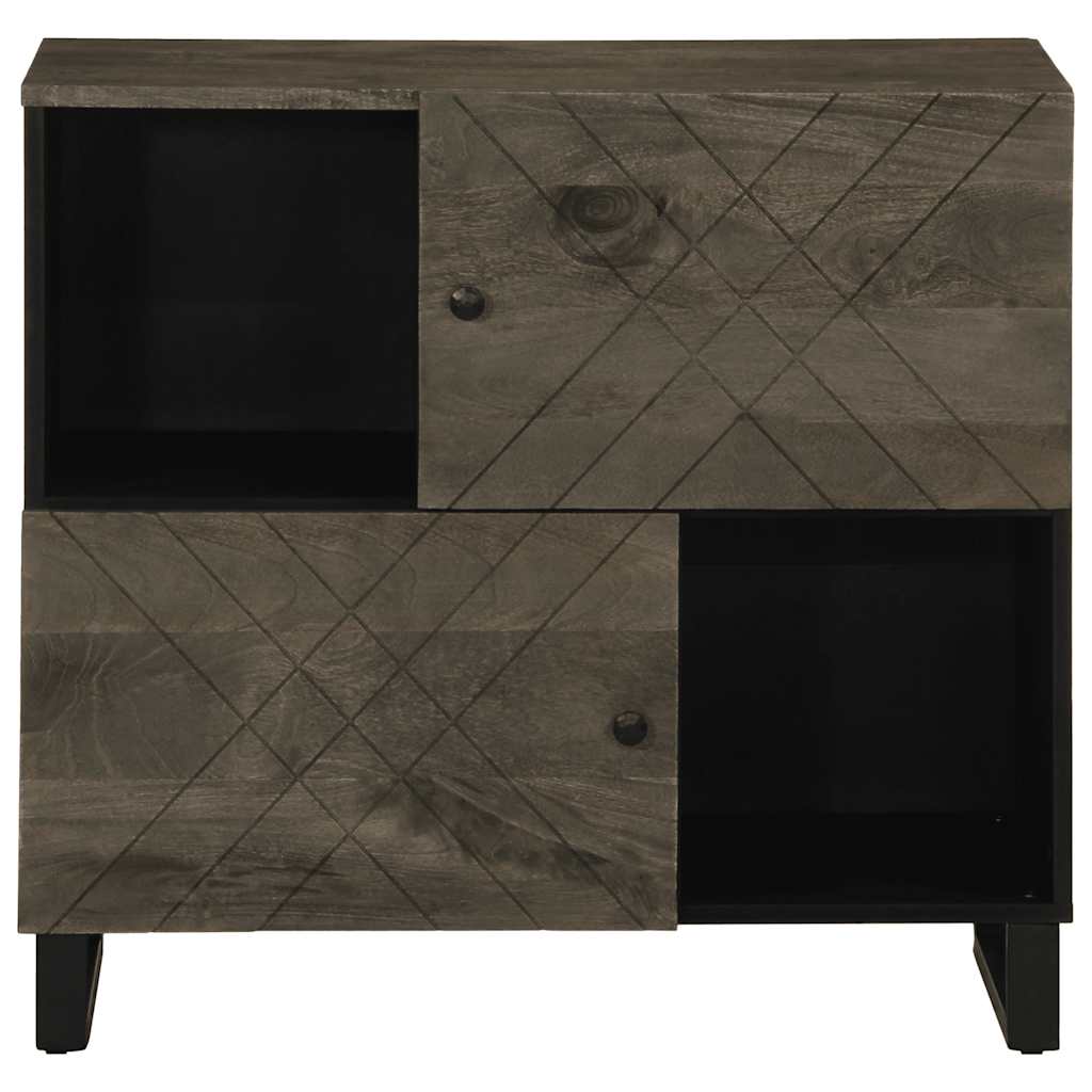 Bufetă Neagră 80X33X75 Cm Lemn Masiv De Mango