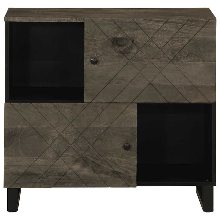 Bufetă Neagră 80X33X75 Cm Lemn Masiv De Mango