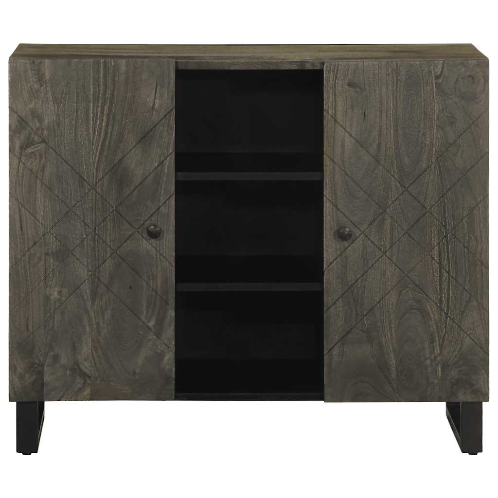 Bufetă Neagră 90X33X75 Cm Lemn Masiv De Mango