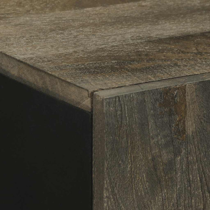 Bufetă Neagră 90X33X75 Cm Lemn Masiv De Mango