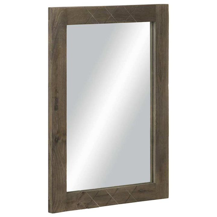 Oglindă De Baie Gri 50X3X70 Cm Lemn Masiv De Mango