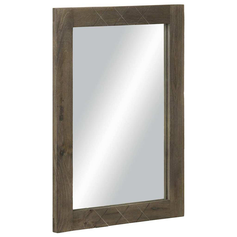 Oglindă De Baie Gri 50X3X70 Cm Lemn Masiv De Mango