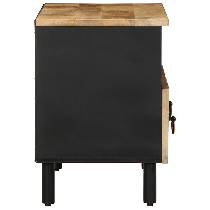 Dulap Tv, Negru, 70X33,5X46 Cm, Lemn Masiv De Mango Brut