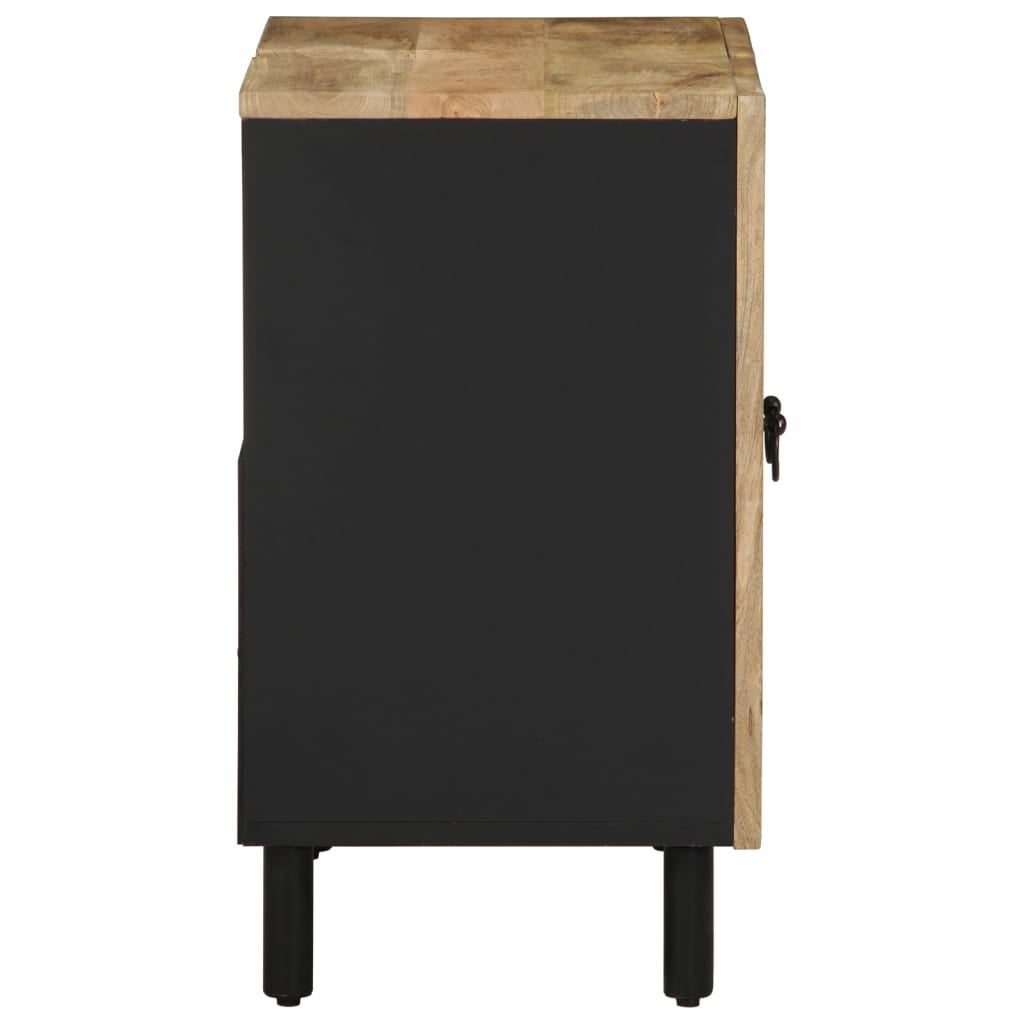 Dulap Chiuveta De Baie, Negru, 62X33X58 Cm, Lemn Masiv De Mango