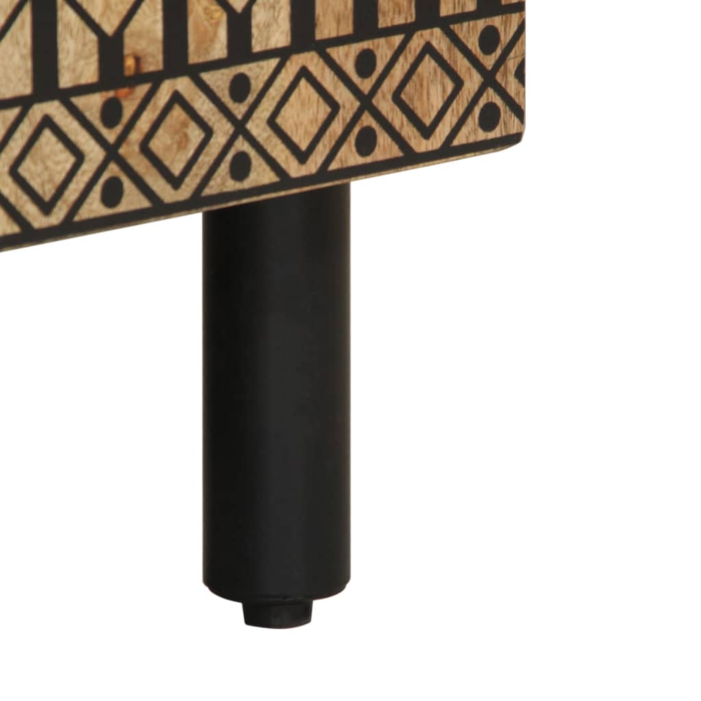 Dulap Chiuveta De Baie, Negru, 62X33X58 Cm, Lemn Masiv De Mango
