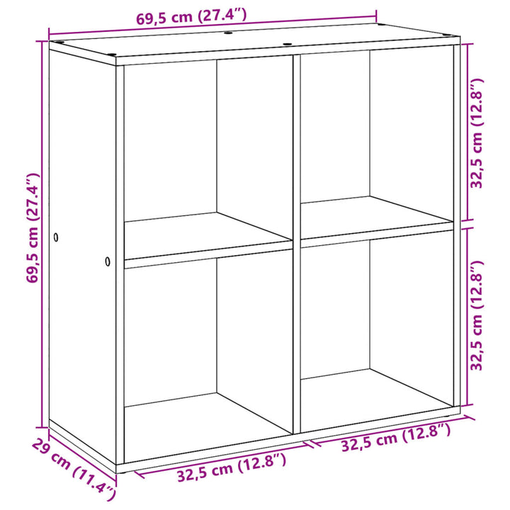 Bibliotecă/Separator, , 69,5X29X69,5 Cm, Lemn