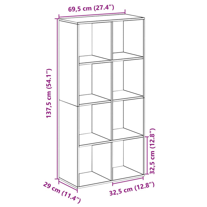 Bibliotecă/Separator Cameră 69,5X29X137,5 Cm Lemn
