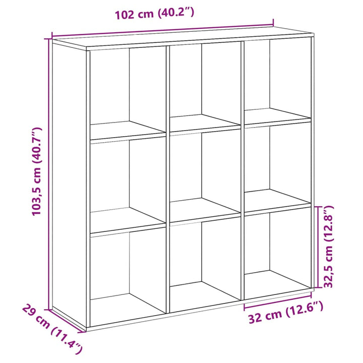 Bibliotecă/Separator Cameră 102X29X103,5 Cm Lemn Prelucrat