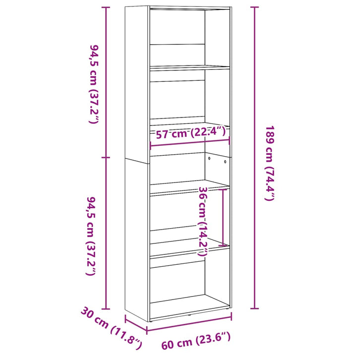 Bibliotecă, , 60X30X, Lemn Prelucrat