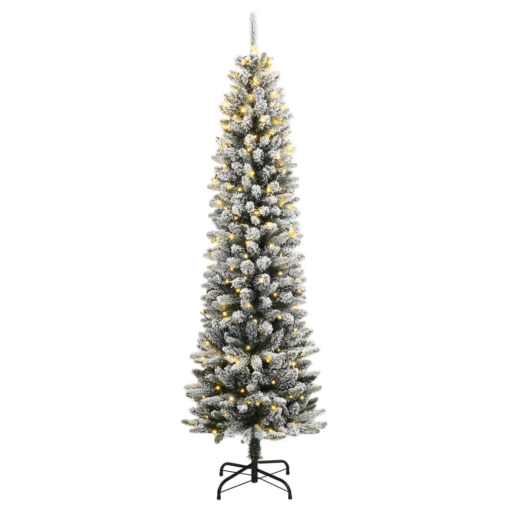 Brad De Crăciun Artificial 150 Led-Uri Și Zăpadă,