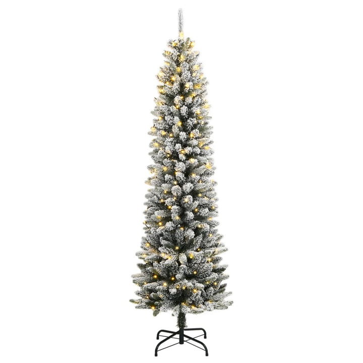 Brad De Crăciun Artificial 150 Led-Uri Și Zăpadă,