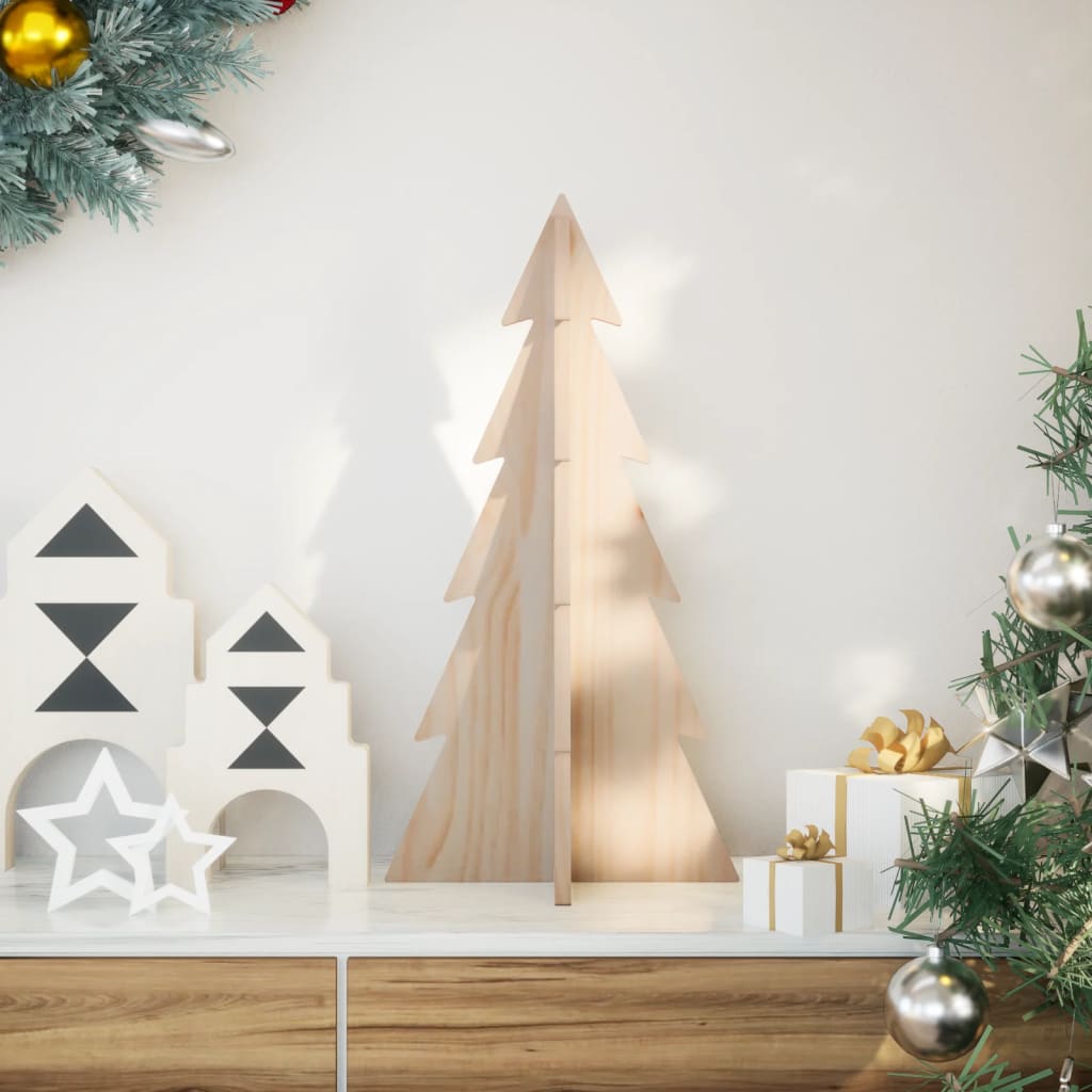 Brad De Crăciun Decorativ, , 59,5 Cm, Lemn De Pin Masiv