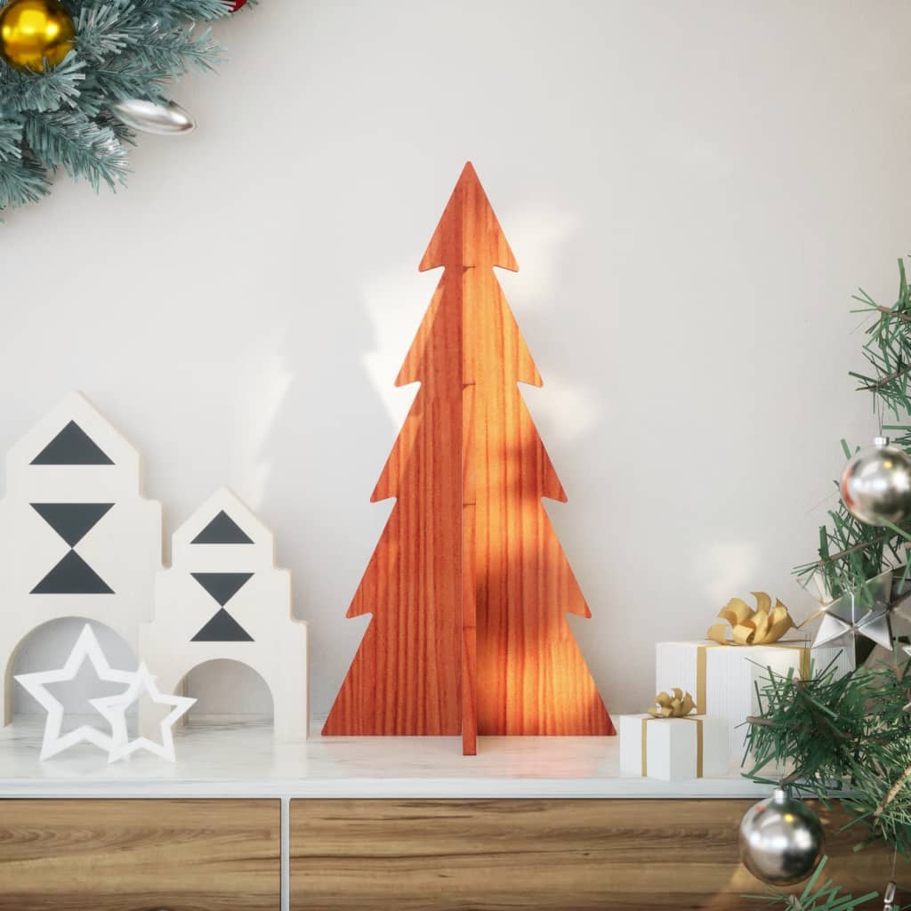 Brad De Crăciun Decorativ, , 59,5 Cm, Lemn De Pin Masiv