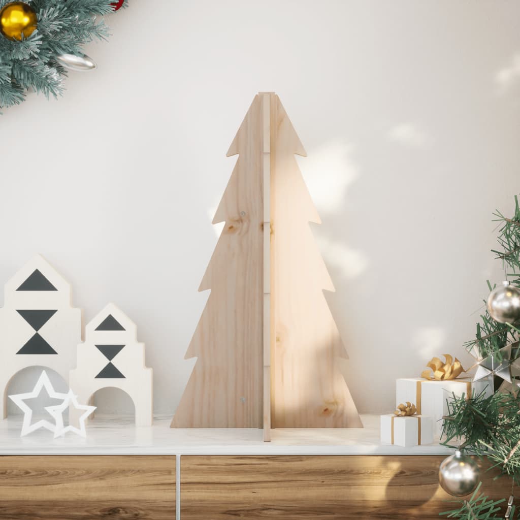 Brad De Crăciun Decorativ, , 69,5 Cm, Lemn Pin Masiv