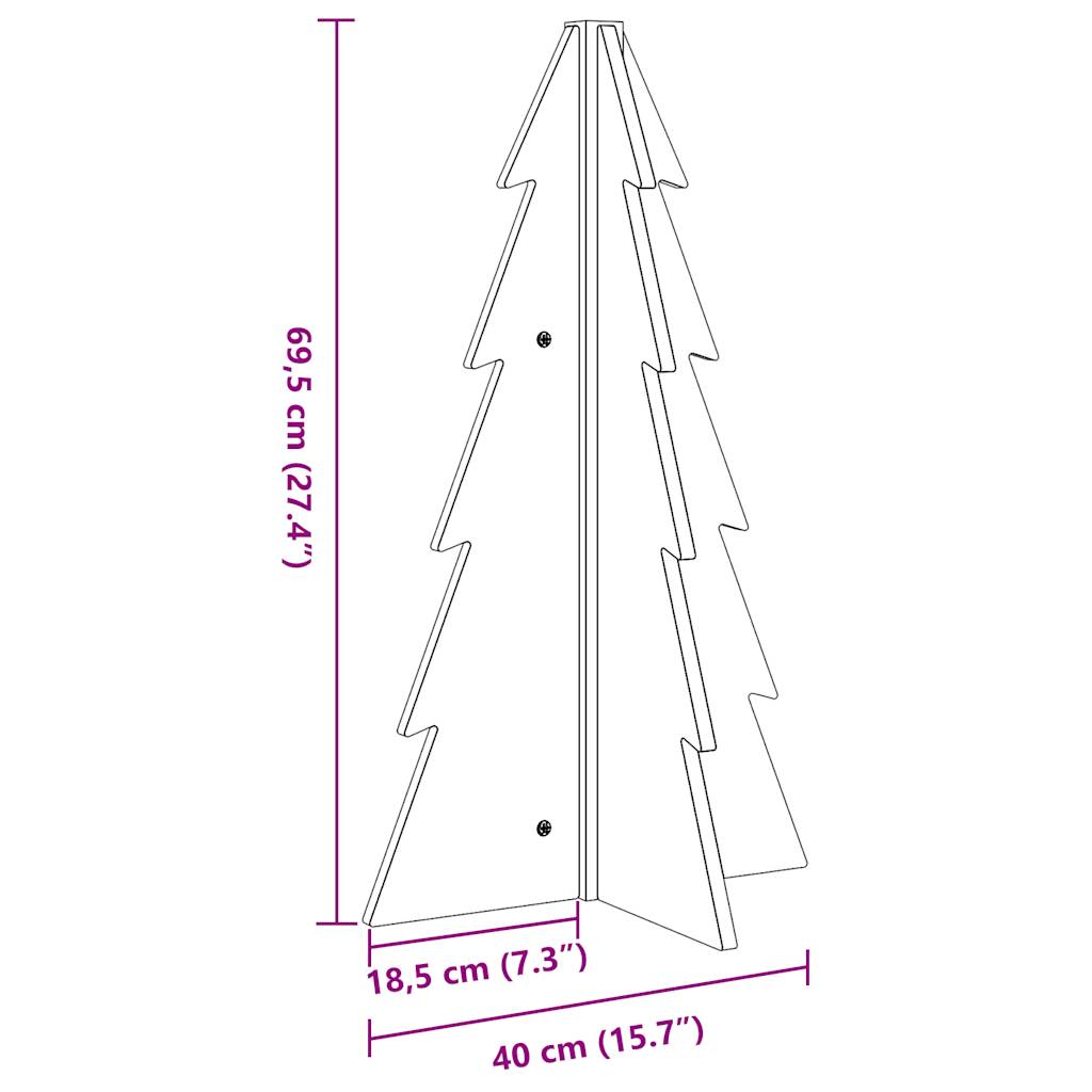 Brad De Crăciun Decorativ, , 69,5 Cm, Lemn Pin Masiv