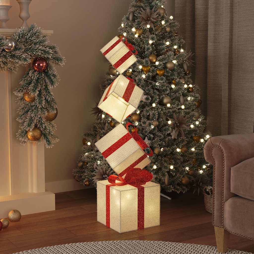 Cutie Cadou Pentru Decorațiuni De Crăciun 80 Led-Uri Alb Cald