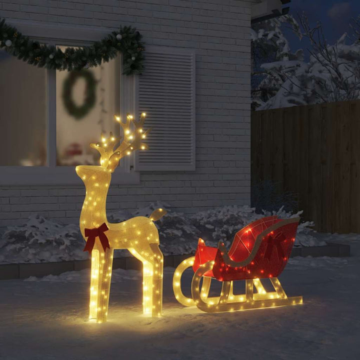 Decoratune De Crăciun Ren Și Sanie 100 Led-Uri