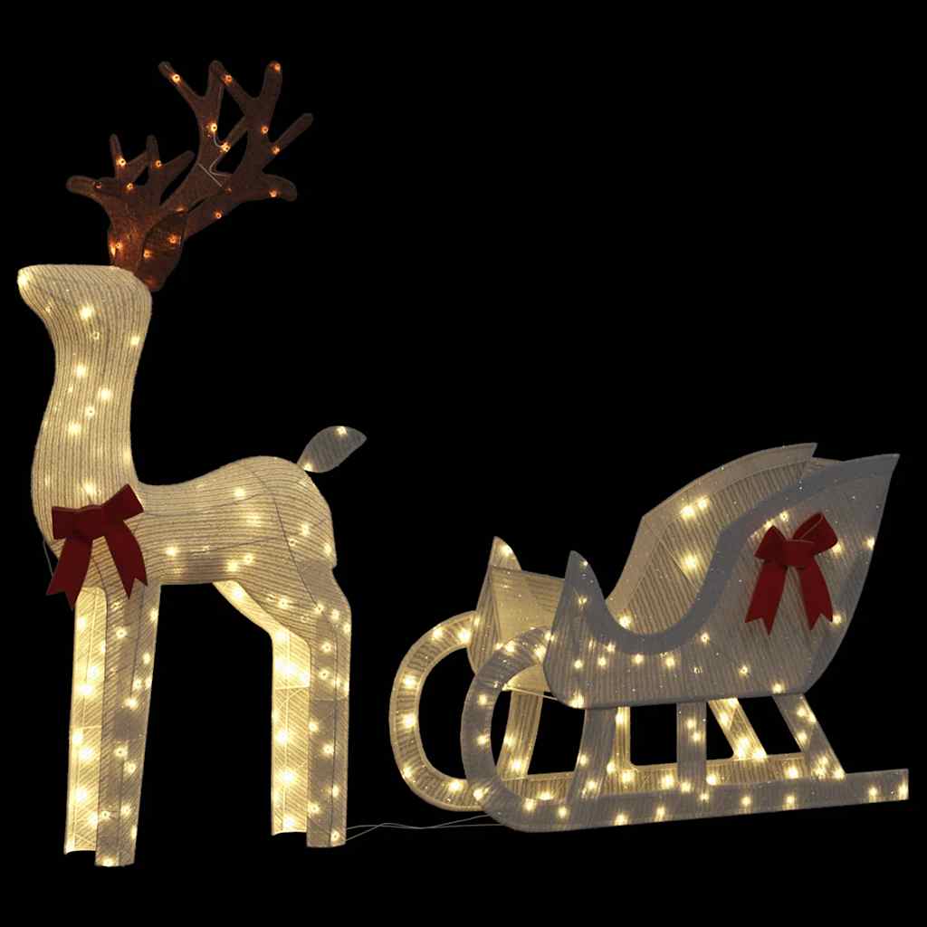 Decoratune De Crăciun Ren Și Sanie 100 Led-Uri